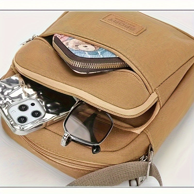 Mini Fashion Canvas Crossbody Bag - Simple Small Shoulder Handbag & Phone Purse